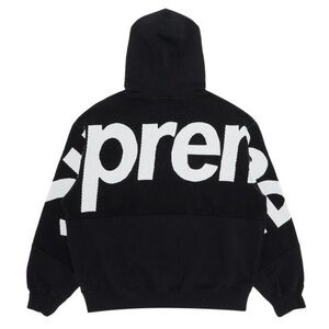 Supreme Big Logo Jacquard Hooded Sweatshirt 'Black' LARGE